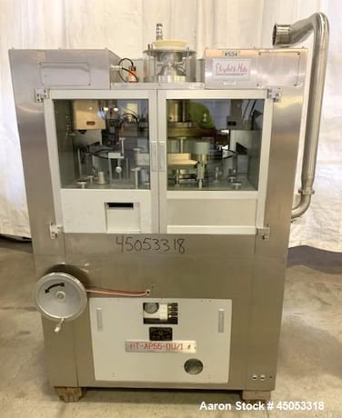Hata #HT-AP55-DU, rotary tablet press, 55 station, 1-1/4" diameter x 2-1/2" deep, 1:12.25 ratio, Mitsubishi - Image 1