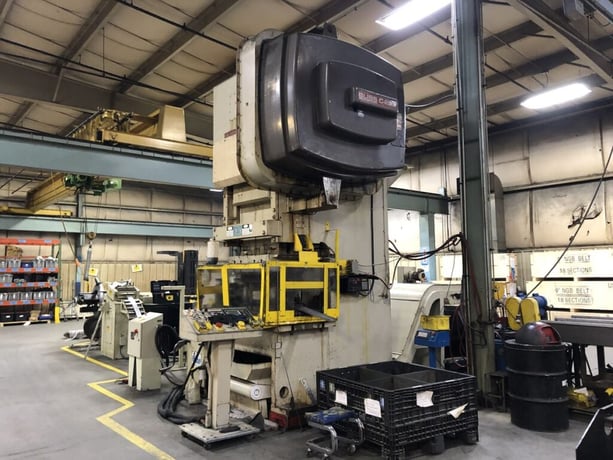 200 Ton, Bliss #C-200, single point gap frame press, 8" stroke, 24" Shut Height, air clutch & brake, 1998 - Image 2