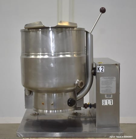 10 gallon Groen #TDH-40, Table Top Kettle, Stainless Steel, natural gas, 16.5" diameter x 14" deep, 52000 - Image 1