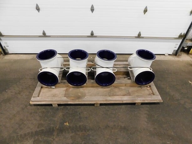 12" Glass lined pipe fitting connection tee, DeDietrich, new, set of 4 - Image 2