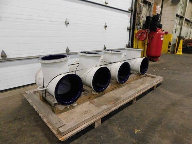 12" Glass lined pipe fitting connection tee, DeDietrich, new, set of 4 - Image 3
