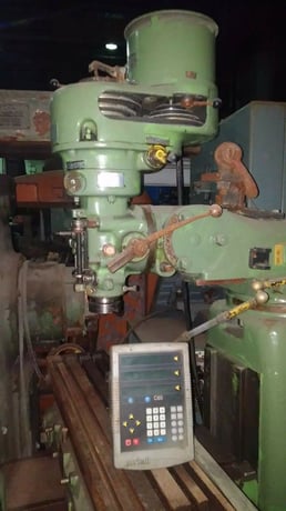 Induma, vertical mill, 9" x42" tbl., 2-Axis digital read out - Image 2