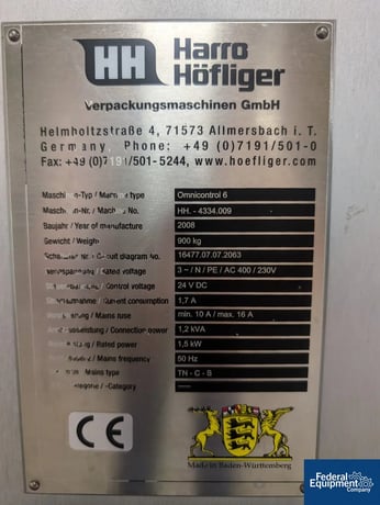 Harro Hofliger #Omnicontrol-6, Checkweigher, serial# HH-4334.009, built 2008 - Image 2