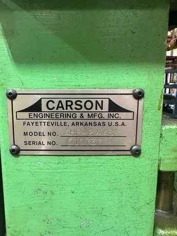 Carson #AHP-2x48, automated tube hole punch, .500"-2.625" tube outside dimension, .562"-72" hole to clamped - Image 8