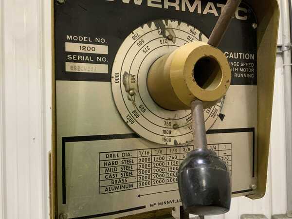 10" Powermatic #1200, single spindle drill, 10" throat, 6" spindle travel, 40" x24" table area - Image 10