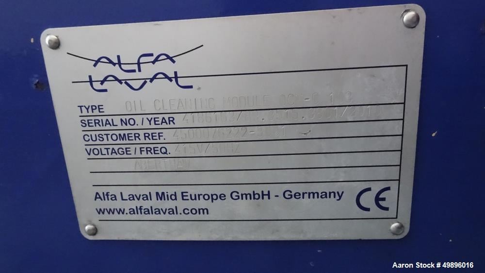 Alfa-Laval #MAB-103, Solids Retaining Centrifuge, 8571 RPM Bowl, .75 kW, 14 kW heater, 2010 - Image 4