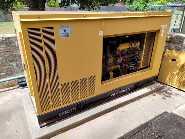 60 KW Olympian #G60F1, Natural gas generator, watherproof attenutated enclosure, 120/208 Volts, 348 hours - Image 1