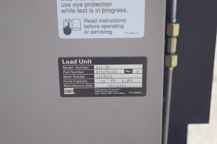 2.2 KIP (10kN), MTS #831.50 Elastomer Fatigue Test System - Image 4
