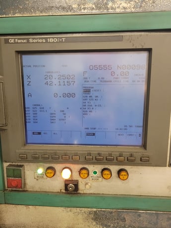 68" Olympia #V60L, CNC vertical turret lathe, Fanuc 180i-T, 30 ATC, Movable column, 66" table, 1999 - Image 7