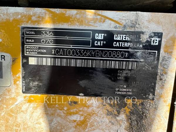 Caterpillar 336, Crawler Excavator, 3614 hours, S/N: YBN20880, 2022 - Image 6