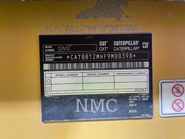 Caterpillar 12M2, Motor Grader, 10185 hours, S/N: F9M00398, 2014 - Image 6
