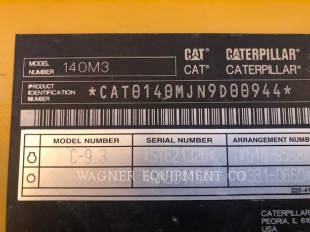 Caterpillar 140M3, Motor Grader, 6516 hours, S/N: N9D00944, 2018 - Image 6