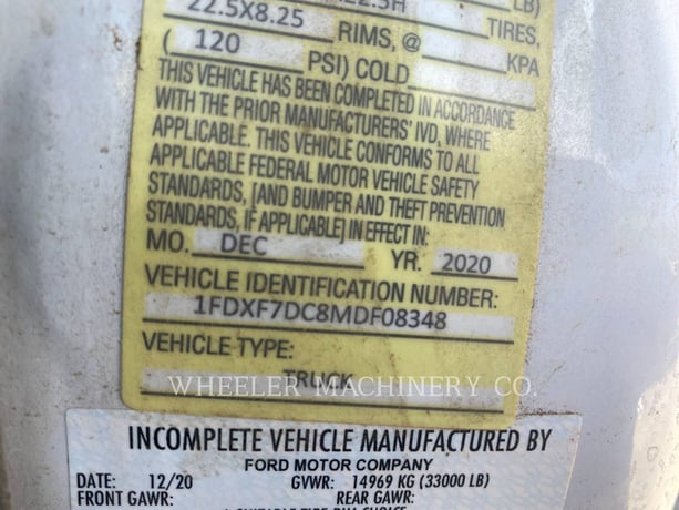Ford / New Holland Ltd WT2000 A, Water Truck, 2463 hours, S/N: 1FDXF7DC8MDF08348, 2021 - Image 6