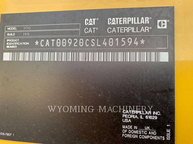 Cat 920, Wheel Loader, 136 hours, S/N: SL401594, 2023 - Image 6