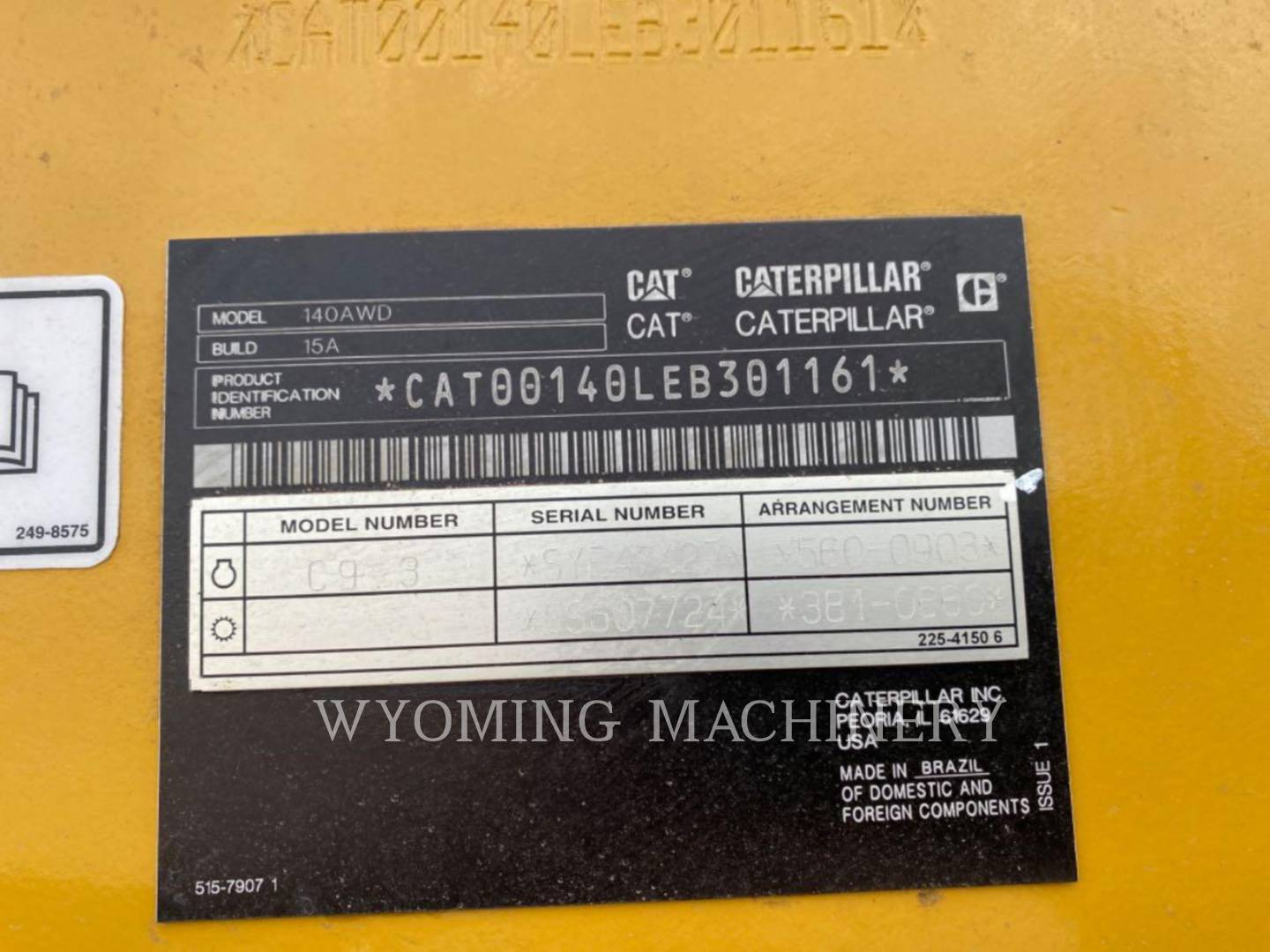 Caterpillar 140 AWD, Motor Grader, 312 hours, S/N: EB301161, 2024 - Image 6