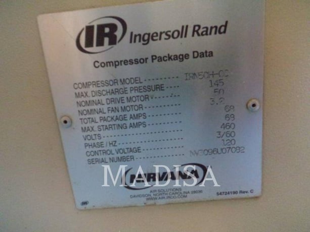 Ingersoll-Rand #IRN50H, compressed air, 38661 hours, S/N: NV3096U07082, 2007 - Image 4
