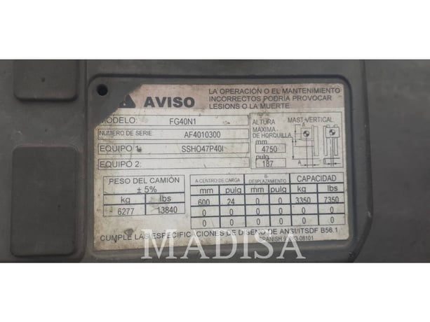 Mitsubishi Forklifts FG40N, Forklift, 18929 hours, S/N: AF4010300, 2017 - Image 6