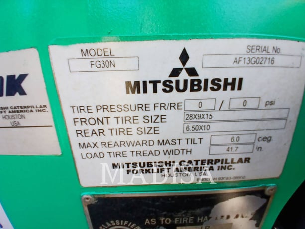 Caterpillar Mitsubishi FG30N-LP, Forklift, 15148 hours, S/N: AF13G02716, 2020 - Image 5