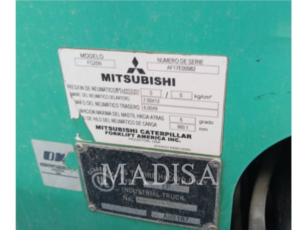 Mitsubishi Caterpillar Forklift FG25N, Forklift, 12779 hours, S/N: AF17E00982, 2016 - Image 6