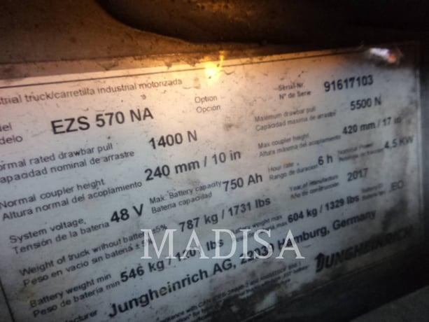 Jungheinrich EZS 570NA, Forklift, 8658 hours, S/N: 91617103, 2017 - Image 5