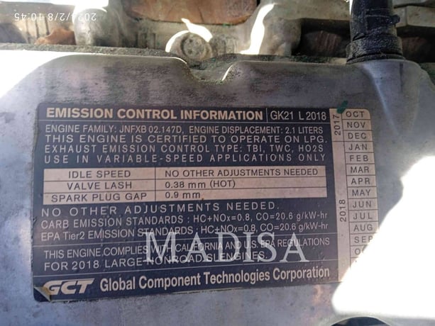 Caterpillar Mitsubishi FG15N5-LE, Forklift, 9627 hours, S/N: AF34A00795, 2018 - Image 7