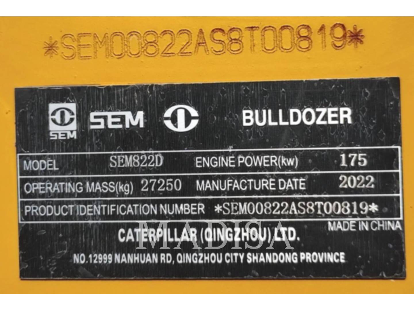 Sem Machinery SEM822D, Crawler Dozer, 450 hours, S/N: S8T00819, 2022 - Image 5