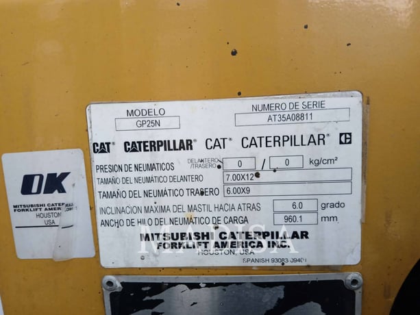 Caterpillar Lift Trucks GP25N5-GLE, Forklift, 4994 hours, S/N: AT35AO8811, 2020 - Image 6