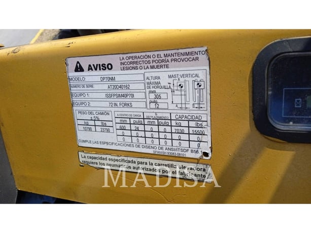 Caterpillar Lift Trucks DP70NM, Forklift, 13208 hours, S/N: AT20D40162, 2017 - Image 6
