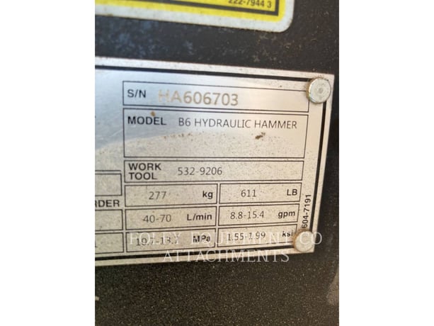 Cat HHB6SF, Skid Steer Loader, S/N: HA606703, - Image 4