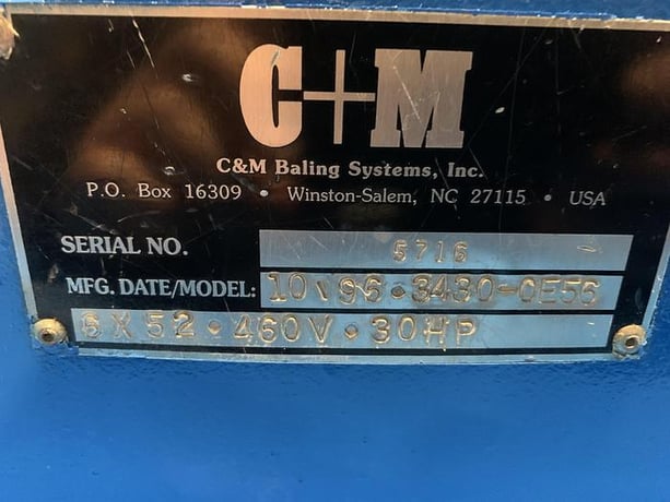 Cm #3430-0E56, horizontal open end baler, 30 HP - Image 8
