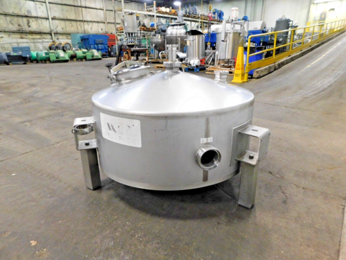 100 gallon SBC balance tank, 304 Stainless Steel, CIP ball, 43" dia., 16"-19" straight wall, sloped bottom - Image 6