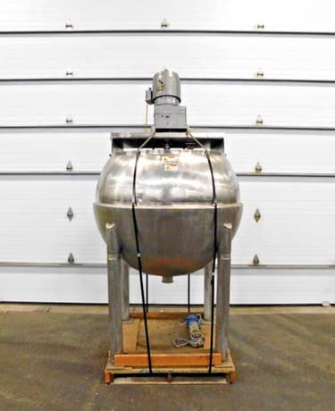 300 gallon Dover #INA-300SP, jacketed Stainless kettle, 100 psi, 3 HP, 220 V. - Image 1