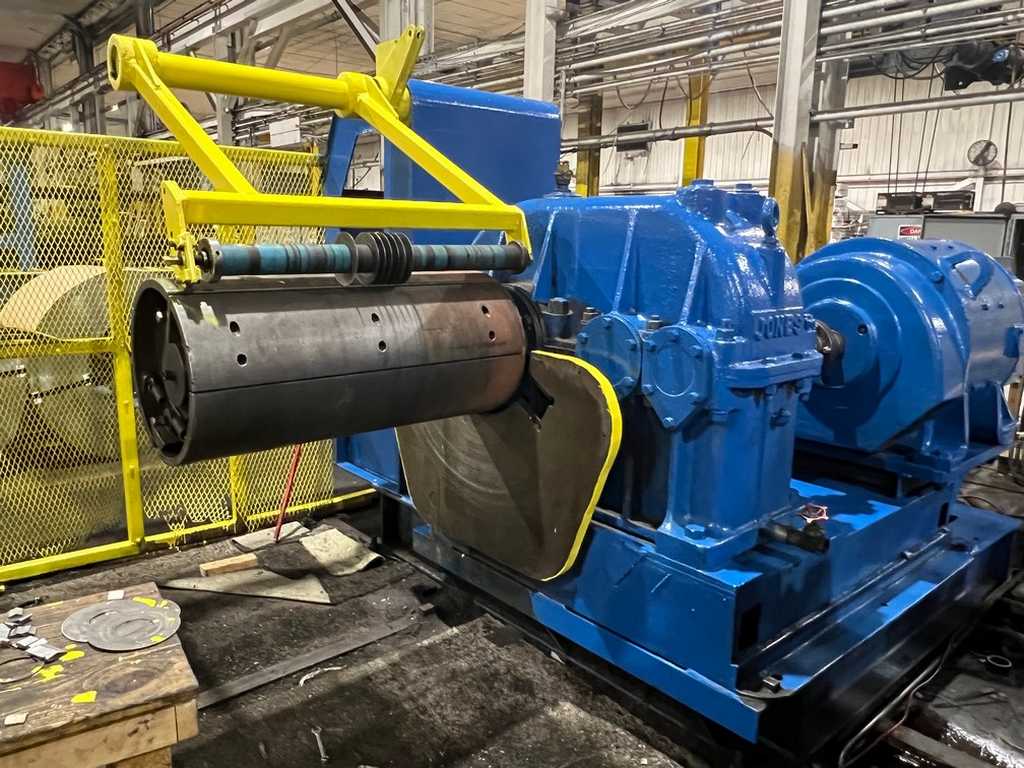 36" x 7" Wean, slitting line, 20000 lb., 20" ID, 250 FPM, hold down roll, hydraulic expansion, entry pinch - Image 10
