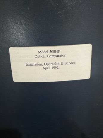 Microvu #500HP, comparator, 117 Volts, 3 Amps, 50-60 CPS, S/N 24740 - Image 3
