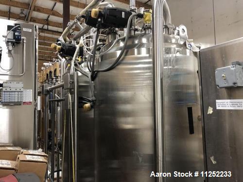 A & B Process Systems, 2-Tank CIP Skid, (2) 250 gallon Stainless Steel Tanks, 57" width x 116" L Skid mounted - Image 4
