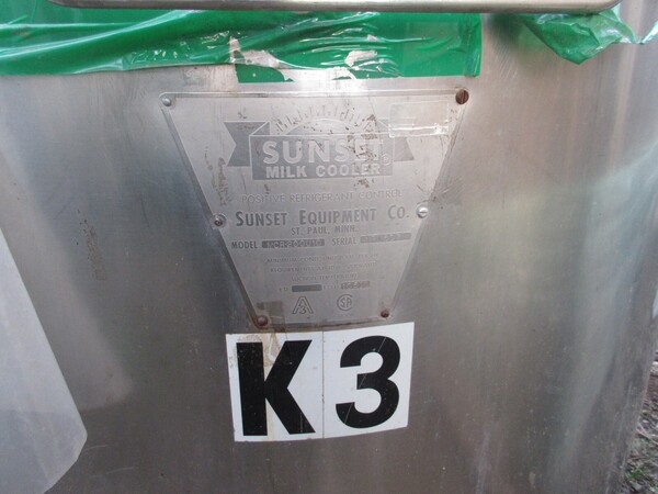 Sunset #MCR200U10, Refrigerated milk cooler w/milk master agitator drive - Image 3