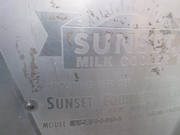 Sunset #MCR200U10, Refrigerated milk cooler w/milk master agitator drive - Image 4