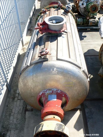 Vevey, Rotary Vacuum Dryer, 75 cu.ft. work capacity, 52" diameter x 128" straight side, 30/FV psi @ 392 F - Image 2