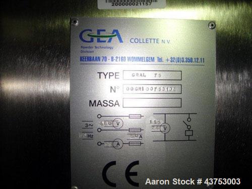 75 liter GEA Collette #Gral-75, High Shear Mixer, Stainless Steel, Missing bowl, dual agitation - Image 7