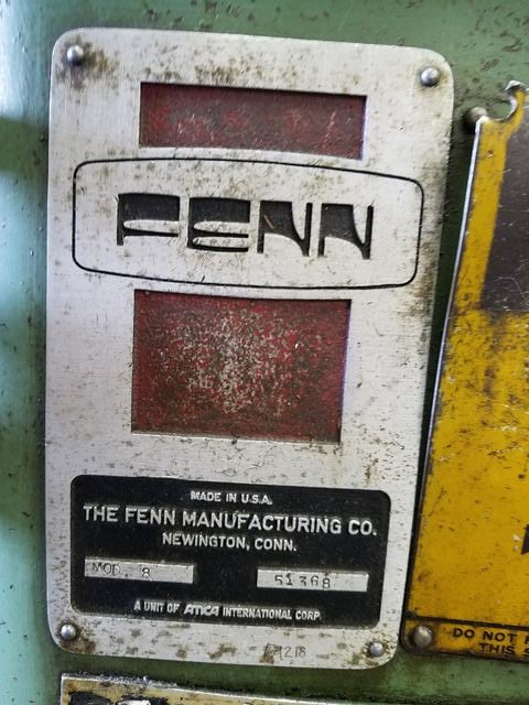 2" Fenn #8, end former, machine mounted controls, parts counter, footswitch cycle start - Image 4