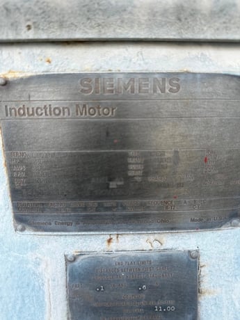 1250 HP 3568 RPM Siemens, Frame 5810S, weather protected enclosure type 2, SLV, 265 A, 2300 Volts - Image 1