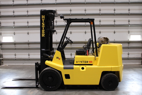 14700 lb. Hyster #S155XL, LPG forklift, 181" load height, 98" mast height, hard tire - Image 1