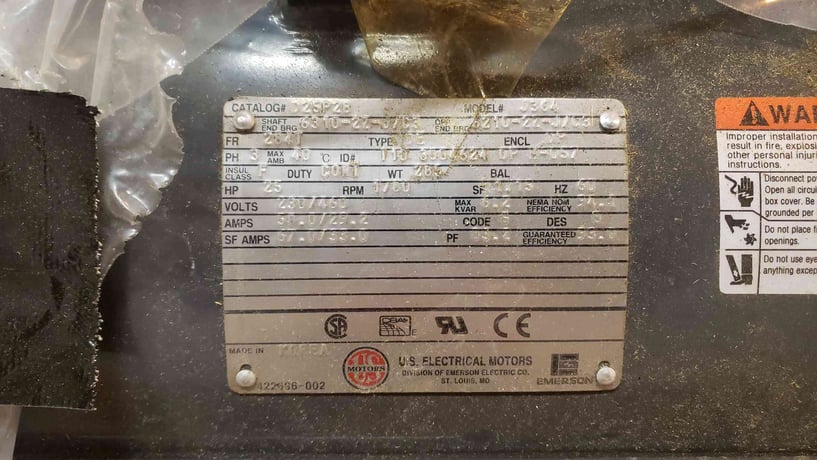 25 HP 1780 RPM US Motors, Frame 284T, 230/460 Volts - Image 5