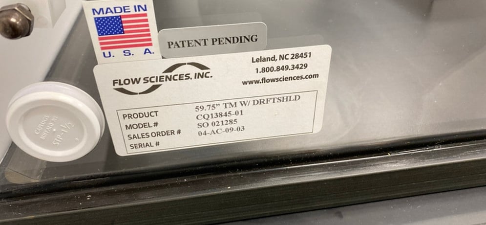 Flow Sciences #CQ13845-01, Balance Enclosure Fume Hood, 59.75" TM, w/Drift shield - Image 3