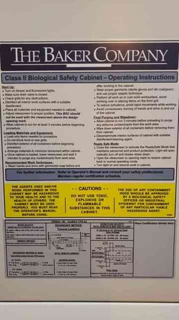 Baker Company #SG603A-HE-M, SterilGard Biological Safety Cabinet, Class II, w/floor stand - Image 2