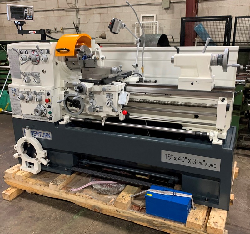 18" x 40" Powerturn, precision lathe with 3.14" spindle bore, 10.4" swing over cross slide, 7.5 HP, MT 4, new - Image 1