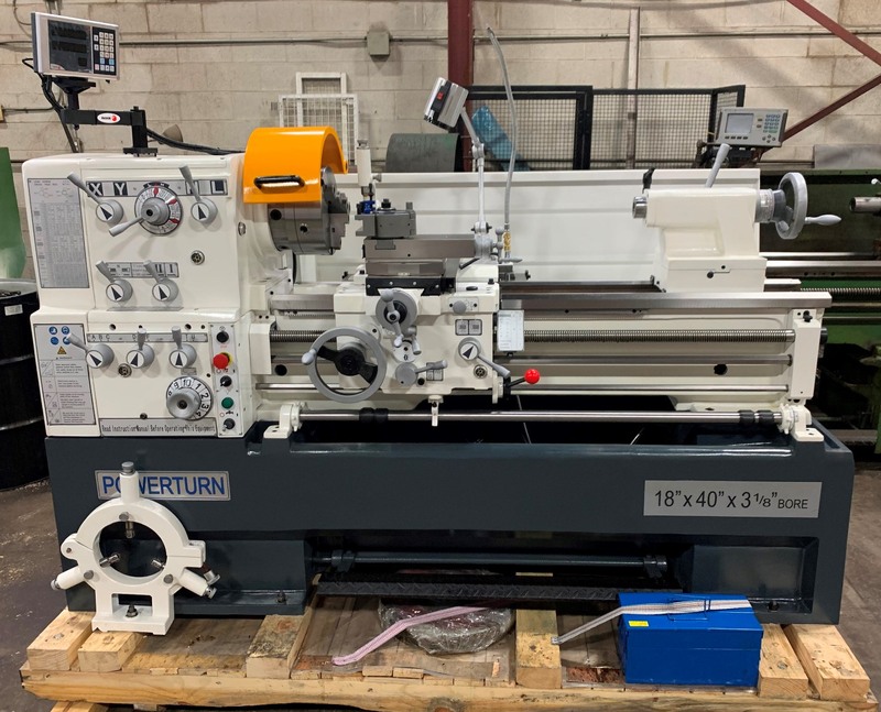 18" x 40" Powerturn, precision lathe with 3.14" spindle bore, 10.4" swing over cross slide, 7.5 HP, MT 4, new - Image 2