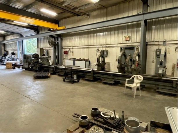 53" x 396" Poreba #TR135-B2/10M, engine lathe, 41" swing over cross slide, 4-jaw 32" chuck, inch/metric, 1994 - Image 1