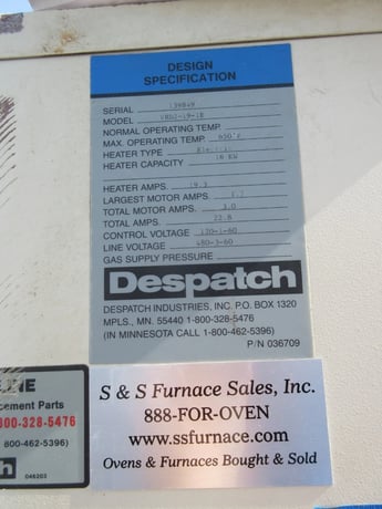 Despatch #VRD2-19-1E, Oven, 650° F. max temp. - Image 9