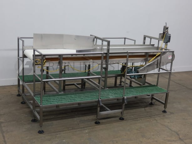 36" wide x 12' long, CMI Equipment & Engineering #M1-3.9, Stainless Steel belt conveyor with double sided - Image 5